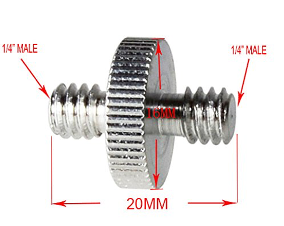1/4" Male to 1/4" Male Threaded Screw Adapter