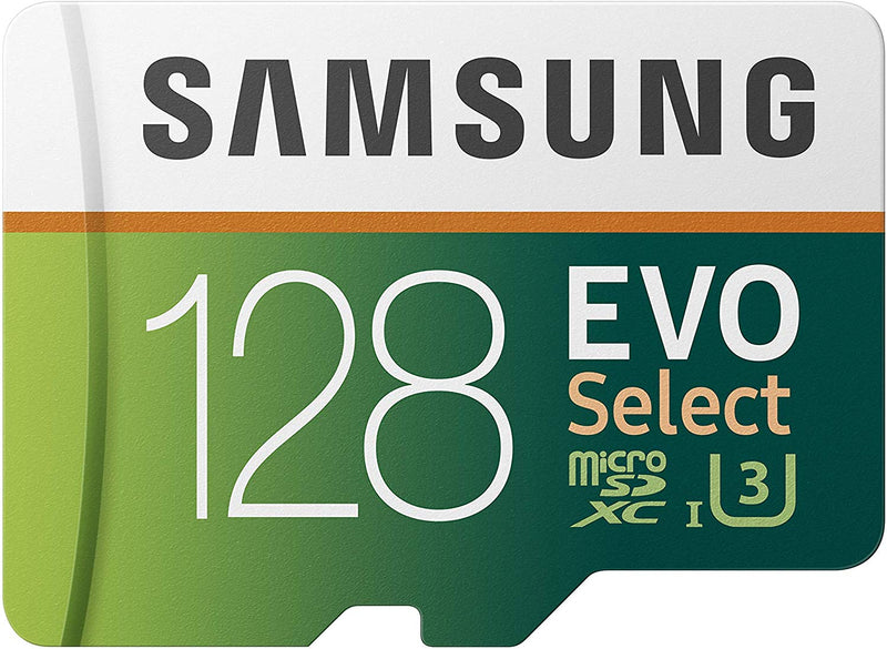 Samsung 128GB 100MB/s (U3) MicroSDXC EVO Select Memory Card with Full-Size Adapter