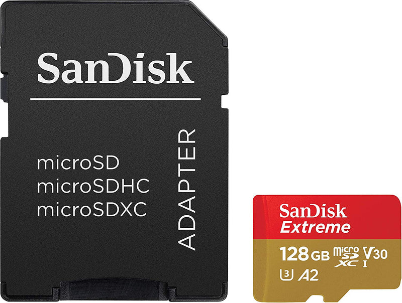 SanDisk 128GB Extreme microSD UHS-I Card with Adapter - U3 A2