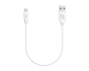 Anker PowerLine Lightning Cable (1ft) Durable and Fast Charging Cable [Double Braided Nylon] (White)
